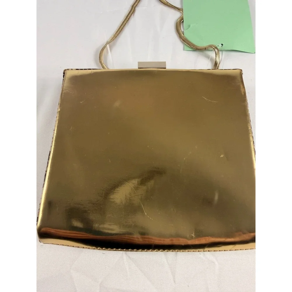 The Limited Box Clutch Small Black White Snakeskin Gold Crossbody Chain Bag